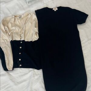 Talbots Black and Cream Dress Set